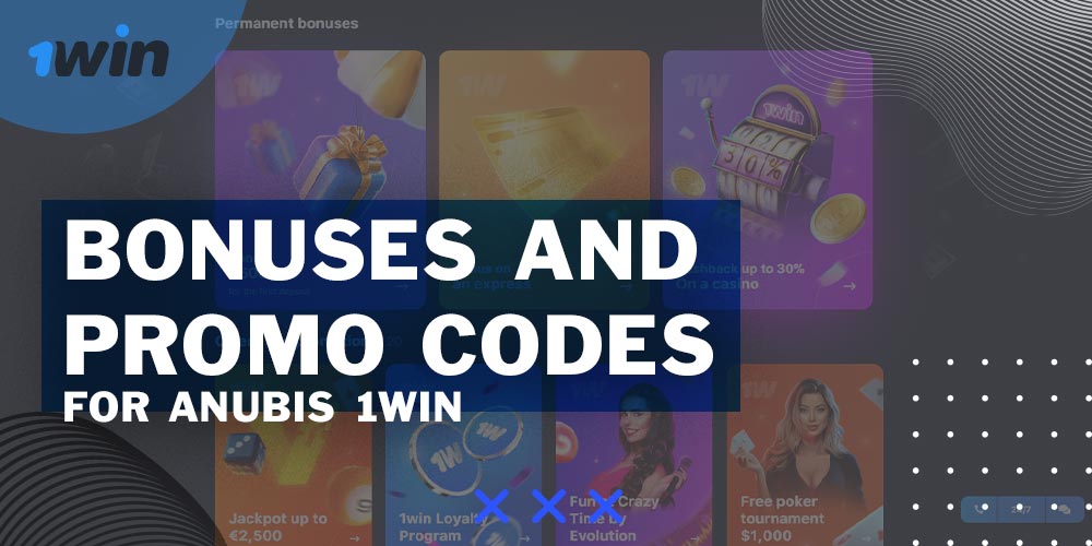 What bonuses for playing Anubis are available to players from India on the 1Win platform?