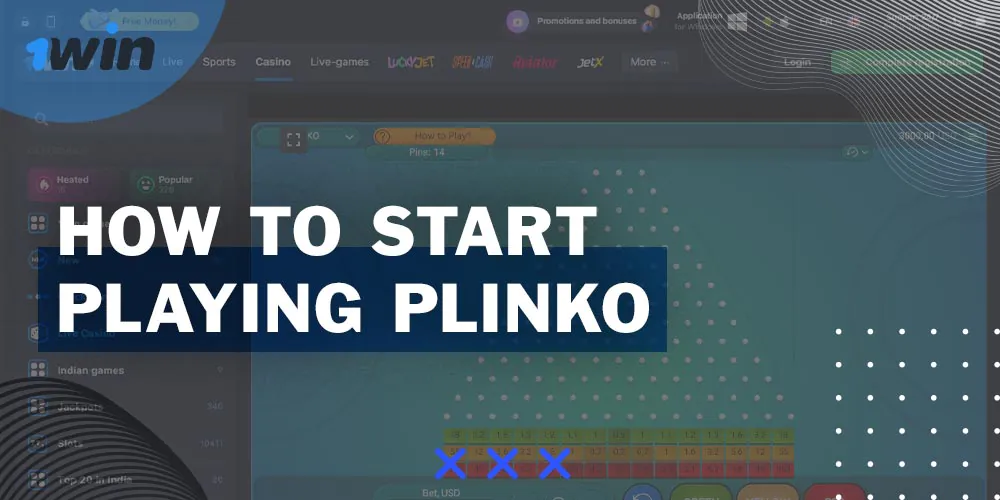 Step-by-step guide on how Indian players can begin playing Plinko on the 1Win platform.