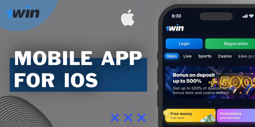 The 1Win smartphone application is accessible on the iOS operating system.