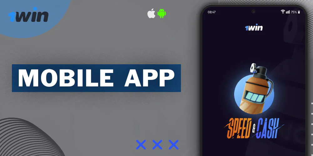 Play "Speed and Cash" in the 1Win smartphone application.